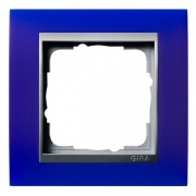 Рамка 1-ая Gira Event Матово-Синый цвет вставки Алюминий