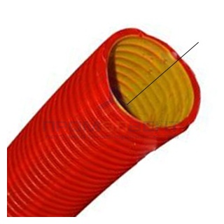 Труба гибкая двустенная для кабельной канализации д.110мм, цвет красный, без протяжки [бухта 100м]